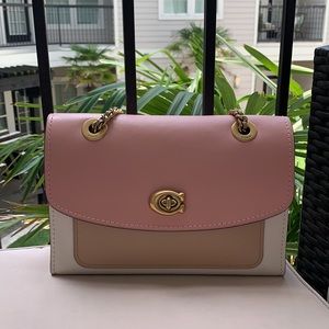 Coach parker handbag in colorblock